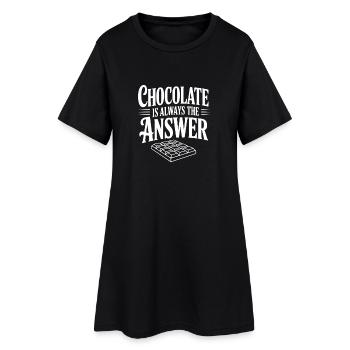 Le chocolat est toujours la solution - Robe T-shirt Femme - noir - Devant