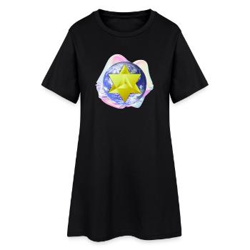 Merkaba Earth surréaliste - Robe T-shirt Femme - noir - Devant