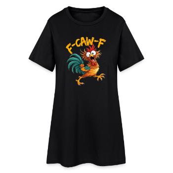 F-Caw-F Graphique drôle de mème de coq de poulet - Robe T-shirt Femme - noir - Devant