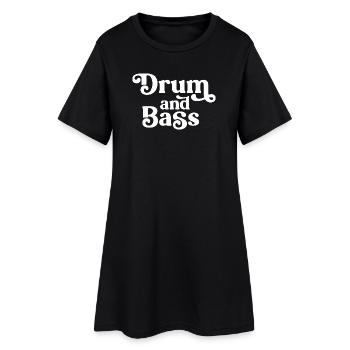 Drum and Bass Retro Glyphs - Women’s T-Shirt Dress - black - Front