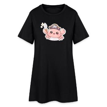 Crabe pirate avec épée - Robe T-shirt Femme - noir - Devant