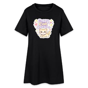 Crazy Cat Person – Pastel Cat Love - Robe T-shirt Femme - noir - Devant