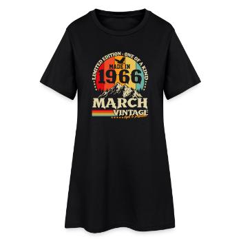 Mars 1966 Vintage Born Birthday Retro - Robe T-shirt Femme - noir - Devant