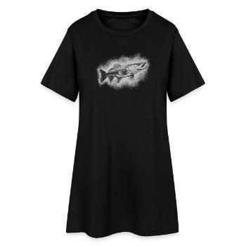 Brochet pêcheur - Robe T-shirt Femme - noir - Devant