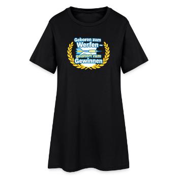 Geboren zum Werfen – Siegmotiv - Frauen T-Shirt-Kleid - Schwarz - Vorne