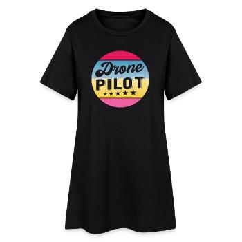 Pilote de drone Insigne de gradient de pilote Drohnenpilot - Robe T-shirt Femme - noir - Devant