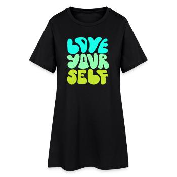 Citation positive pour l’amour de soi : Conception - Robe T-shirt Femme - noir - Devant