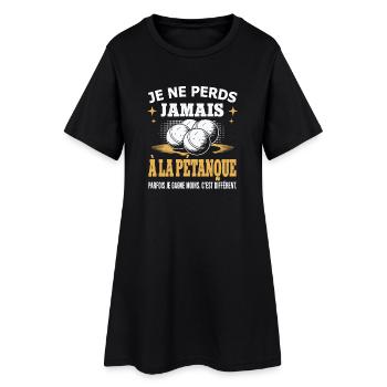 Je ne perds jamais à la pétanque - Robe T-shirt Femme - noir - Devant