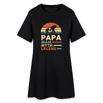 Papa Myth Legend Retro Sunset - Robe T-shirt Femme - noir - Devant