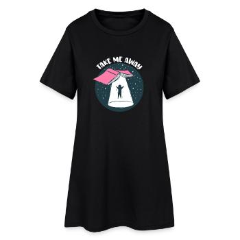 Funny Book UFO Take Me Away - Reader Bookaholic - Women’s T-Shirt Dress - black - Front