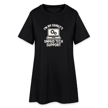 Unpaid Tech Support Familienwitz - Frauen T-Shirt-Kleid - Schwarz - Vorne