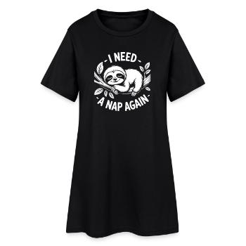 Mode paresseux activé - Robe T-shirt Femme - noir - Devant