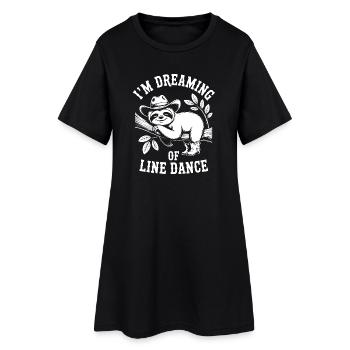 Le paresseux rêve de danse en ligne - Robe T-shirt Femme - noir - Devant
