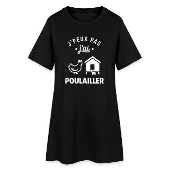 Poulailler - Robe T-shirt Femme - noir - Devant