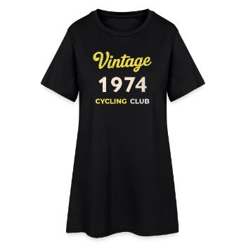 Vintage 1974 – Cycling Club Retro Birth Year - Women’s T-Shirt Dress - black - Front