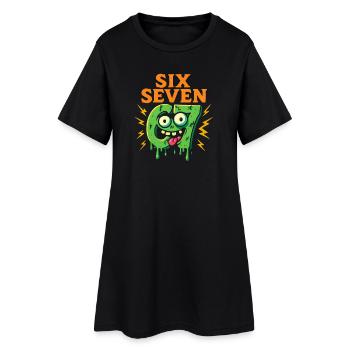 Six Seven 67 Zombie Horror Humor Italian Brainrot - Women’s T-Shirt Dress - black - Front