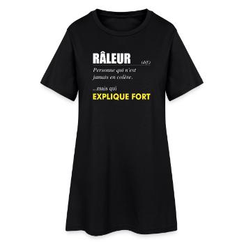 Râleur définition – Personne qui explique fort - Robe T-shirt Femme - noir - Devant