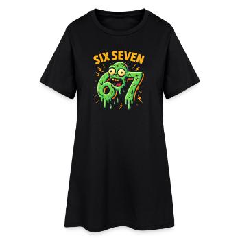 Six Seven 67 Zombie Horror Humor Italian Brainrot - Women’s T-Shirt Dress - black - Front
