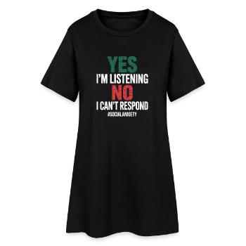 Humour pour sensibiliser à l’anxiété sociale - Robe T-shirt Femme - noir - Devant