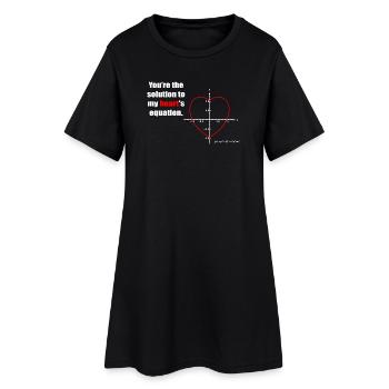 Équation du cœur sur graphe - Robe T-shirt Femme - noir - Devant