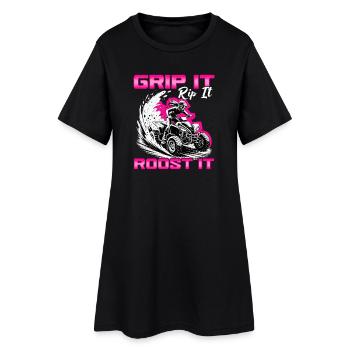 Quad ATV Femme Fille Quad Quad - Robe T-shirt Femme - noir - Devant