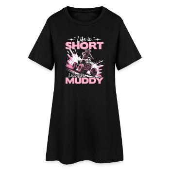 Quad ATV Femme Fille Quad Quad - Robe T-shirt Femme - noir - Devant