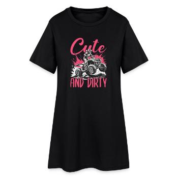 Quad ATV Femme Fille Quad Quad - Robe T-shirt Femme - noir - Devant