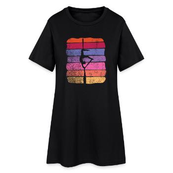 Tissu vertical Acrobaties aériennes vintage Soie aérienne - Robe T-shirt Femme - noir - Devant