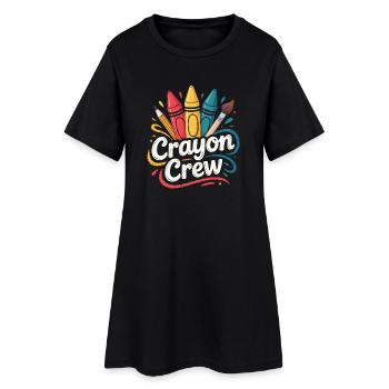 Explosion de couleurs de l’équipe Crayon - Robe T-shirt Femme - noir - Devant