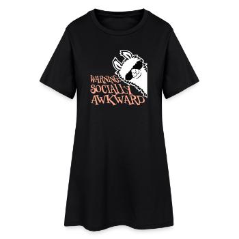 Avertissement Lama Lunettes de soleil socialement maladroites Alpaga - Robe T-shirt Femme - noir - Devant