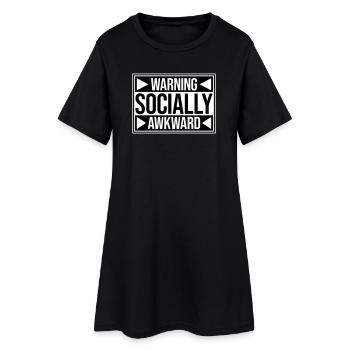 Avertissement : Socialement maladroit Drôle social Maladroit - Robe T-shirt Femme - noir - Devant
