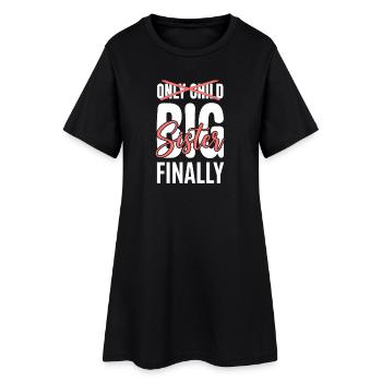 Endlich eine Ankündigung über die große Schwester - Frauen T-Shirt-Kleid - Schwarz - Vorne