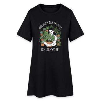 Nur noch eine Pflanze - Urban Jungle Design - Frauen T-Shirt-Kleid - Schwarz - Vorne