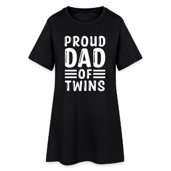 Père fier de jumeaux - Robe T-shirt Femme - noir - Devant
