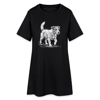 Jack Russell Terrier – Sketch Dog Design - Women’s T-Shirt Dress - black - Front