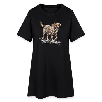 Fox Red Labrador Sketch – Hund Design - Frauen T-Shirt-Kleid - Schwarz - Vorne