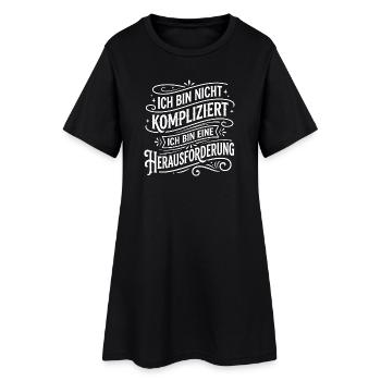 Ich bin nicht kompliziert Herausforderung - Frauen T-Shirt-Kleid - Schwarz - Vorne