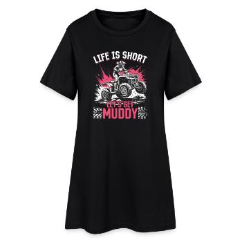 Quad ATV Femme Fille Quad Quad - Robe T-shirt Femme - noir - Devant