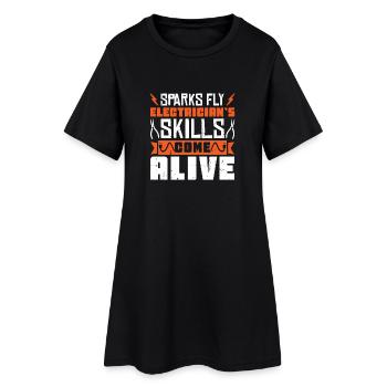 Electrician, Electronics Technician, Electrician - Women’s T-Shirt Dress - black - Front