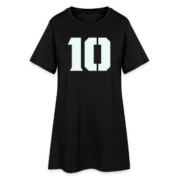 10- - Frauen T-Shirt-Kleid - Schwarz - Vorne