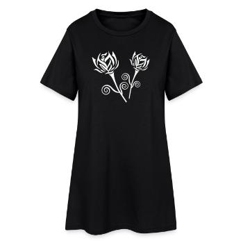 Roses - Robe T-shirt Femme - noir - Devant
