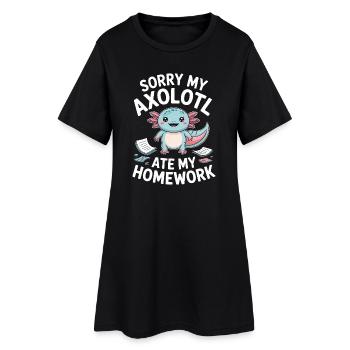 Un joli accident de devoirs d’Axolotl - Robe T-shirt Femme - noir - Devant