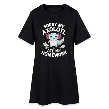 Axolotl a mangé mes devoirs - Robe T-shirt Femme - noir - Devant