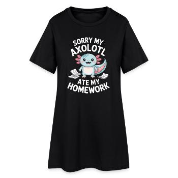 Braquage de devoirs d’Axolotl - Robe T-shirt Femme - noir - Devant