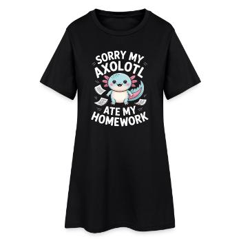 Axolotl Ate My Homework - Women’s T-Shirt Dress - black - Front