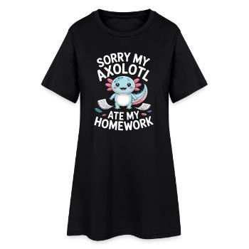Excuse des devoirs d’Axolotl - Robe T-shirt Femme - noir - Devant