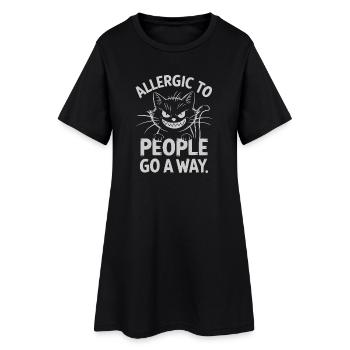 Chat allergique aux gens, drôle - Robe T-shirt Femme - noir - Devant