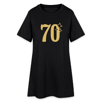 70e anniversaire 70e Étoile d’or - Robe T-shirt Femme - noir - Devant