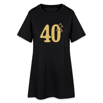 40th Birthday 40th Anniversary Gold Star - Women’s T-Shirt Dress - black - Front
