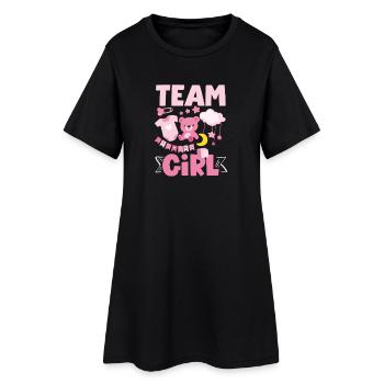 Team Girl Baby Shower Pink Gender Reveal - Women’s T-Shirt Dress - black - Front